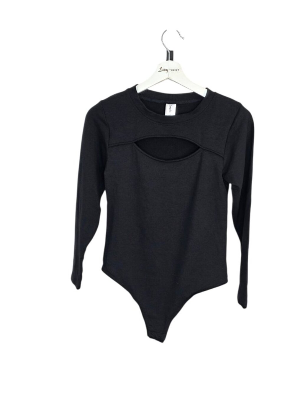 Smash + Tess Long Sleeve Bodysuit Cut Out, Black, Size Small